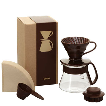 Hario V60 Ceramic Color Dripper and Glass Pot