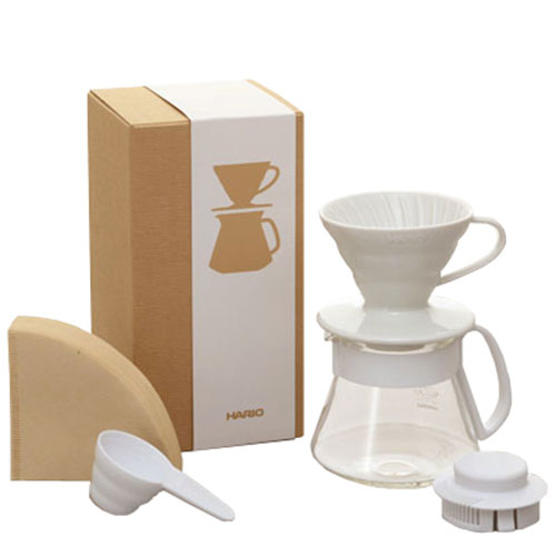 Hario V60 Ceramic Color Dripper and Glass Pot