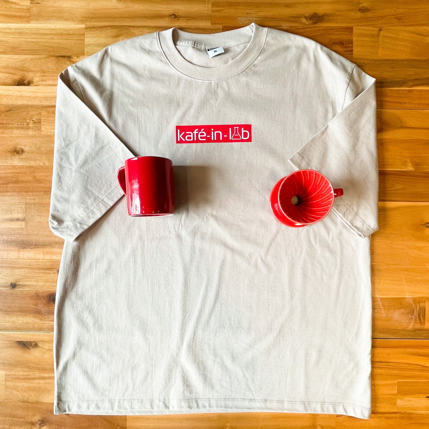 KiL Tee - Red Block, Oversized - Nude