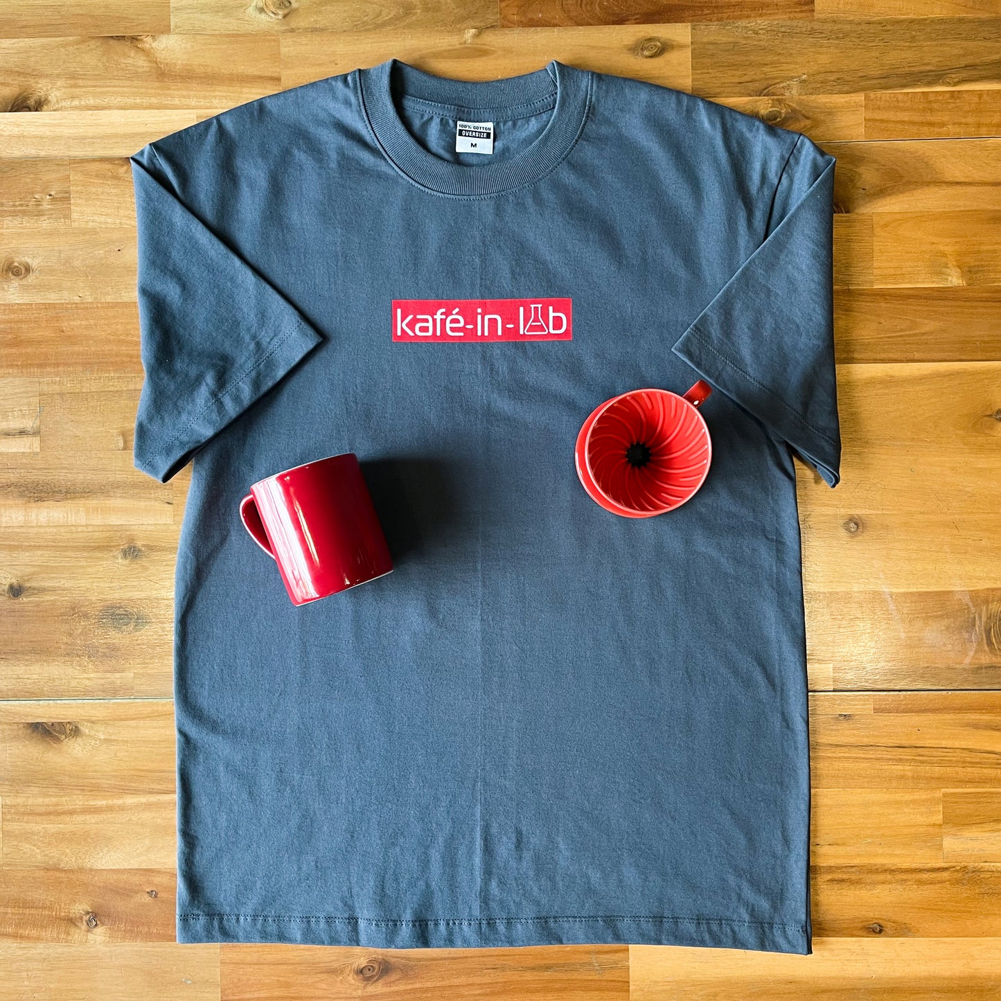 KiL Tee - Red Block, Oversized - Charcoal